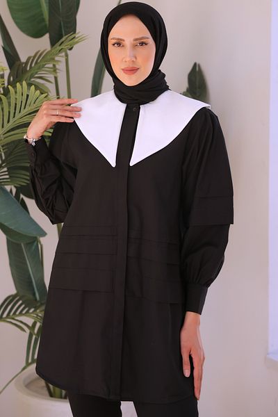giyze Pointed Collar Shirt Black 2068
