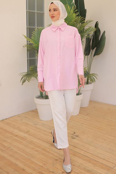giyze Striped Shirt Pink 12021