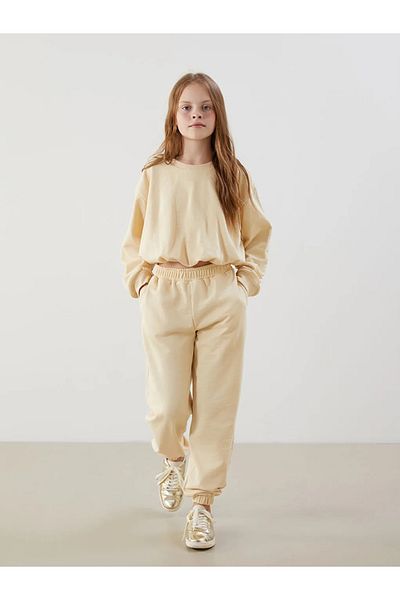 LC Waikiki Lcw Kids Yellow Crew Neck Girls Tracksuit Set
