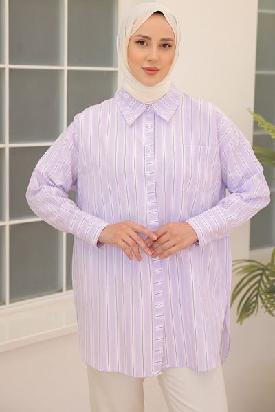 giyze Striped Shirt Lilac 12022