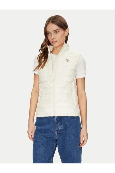 Guess Jeans Women's ecru sports vest whab2 Guess jeans