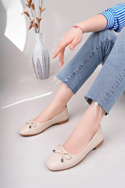 Aymood Балетні туфлі Nude - з бантиком