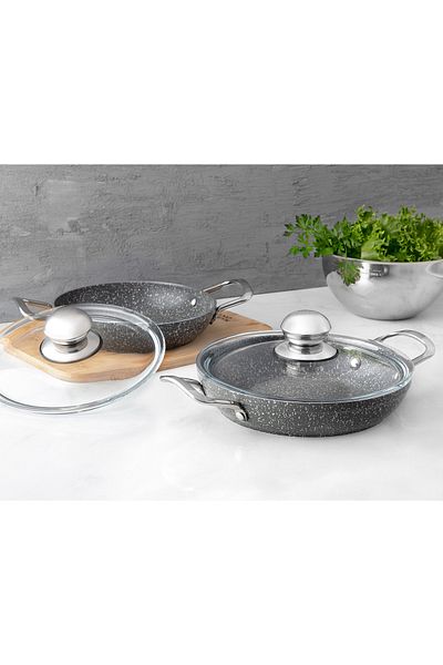 Madame Coco Pro Granite Look 4-teilige flache Pfanne