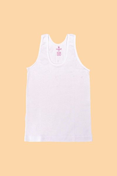 Ceylanoğlu Tricou cu bretele late din satin alb pentru fete, pachet de 6