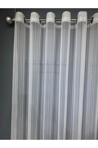 farbateks Modern Striped Design - Rustic Eyelet Tulle Curtain