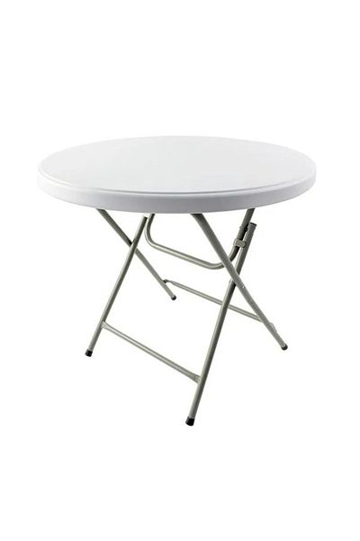 Cady One Round Folding Picnic Table Camping Trip White