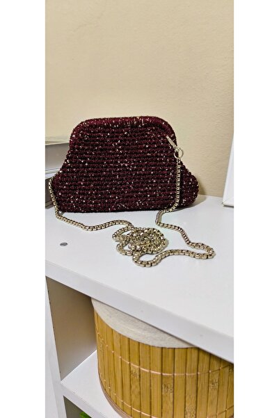 Knittingworld Hasır çanta, şık çanta, örgü çanta, clutch çanta, portföy çanta, pullu çanta