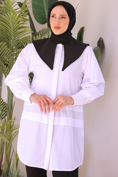 giyze Pointed Collar Shirt White 2068