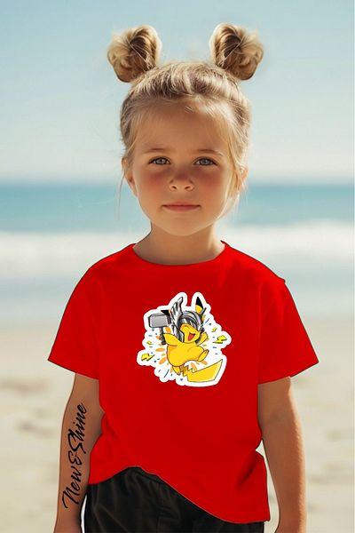 New Shine In Cart 6 and Above Purchases Get 1 T-Shirt as a Gift - Thor Pikachu Printed Oversize Children's T-Shirt