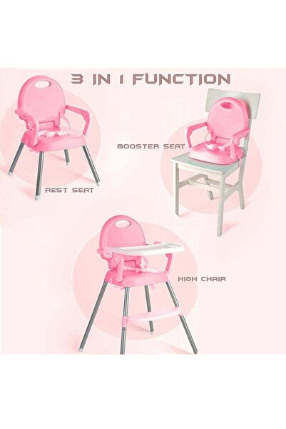 BabyCara كرسي طعام مرتفع للأطفال قابل للطي 3 في 1 مع صينية قابلة للفصل