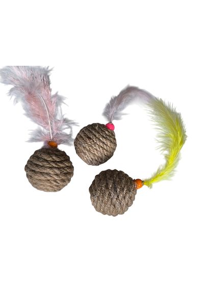 colezium Jut Rope Knitted Cat Play Ball 5 cm