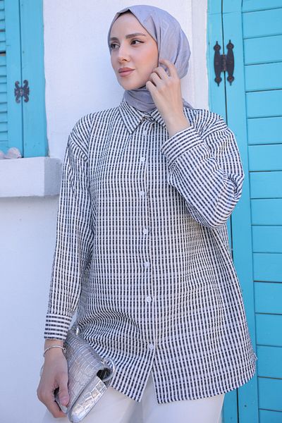 giyze Striped Shirt Black 712