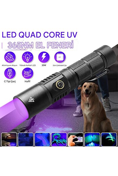 idragon 30W 365NM Profesyonel Güçlü Mor UV Işık Para Kontrol Feneri UV Lamba