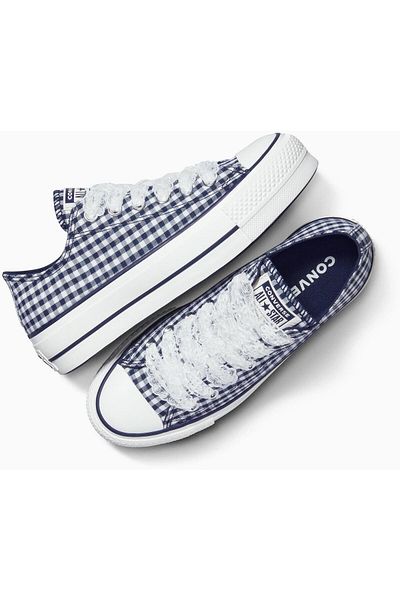 converse Tenisky Converse Chuck Taylor All Star Lift Platform Gingham, modré, unisex