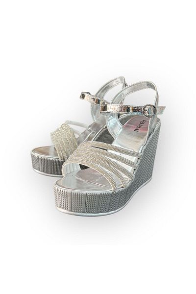 PARMİ Parm Women's Stone Wedge Platform Sole Evening Dress Heel Sandals