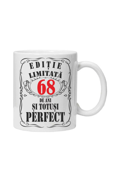 OEM Cana albă personalizată „ediție limitată”, 68 ani, INOVATIX®. 330 ml
