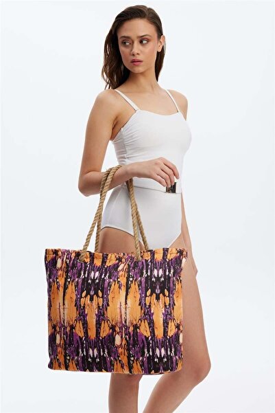 Louren 7653 Τσάντα παραλίας με σχέδια