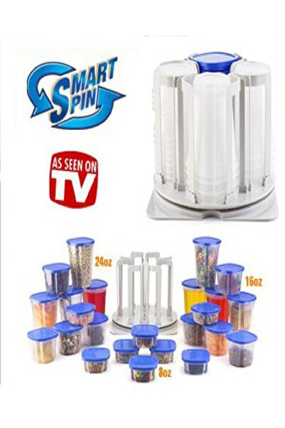AS SEEN ON TV 49-piece storage set with rotating stand - SPIN N STORE