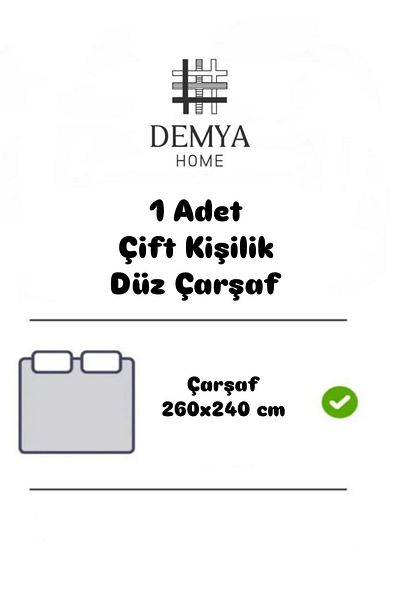 Demya Home Cotton Double Flat Sheet 220X240 cm