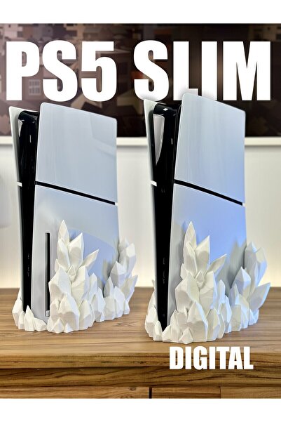 Baskı Maskı Kristal PS5 Standı (Cdsiz Versiyon) – 3D Baskı - Şıklık ve Stabil...