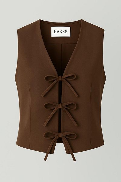 HAKKE Bow Tie Woven Vest