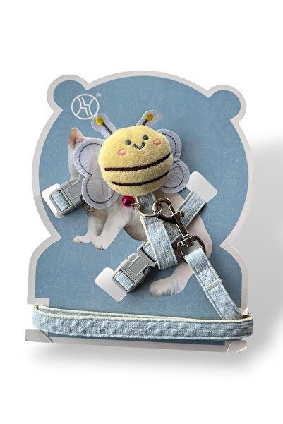 TAKIŞTIR Karışık Renk Arı Figürlü Ayarlanabilir Göğüs Kedi/Köpek Tasma