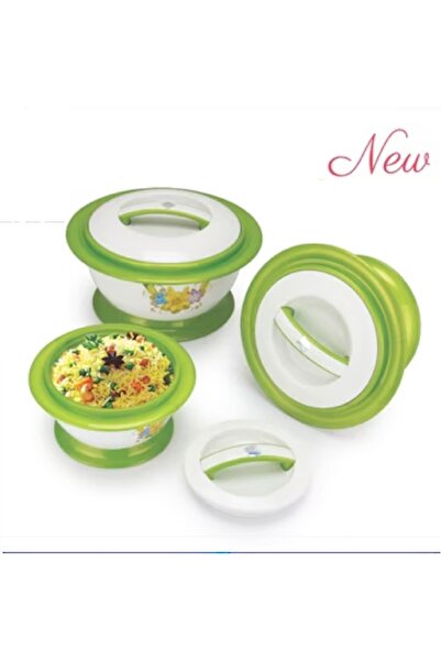 Stand uprıght 3-piece stainless steel food container set, plastic exterior