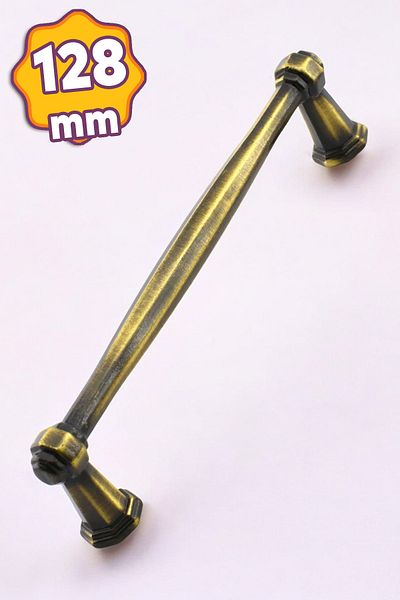 Badem10 128 mm din lapte antic, galben antic, mobilier din metal, sertar de bucătărie, dulap, dulap, mâner, mâner
