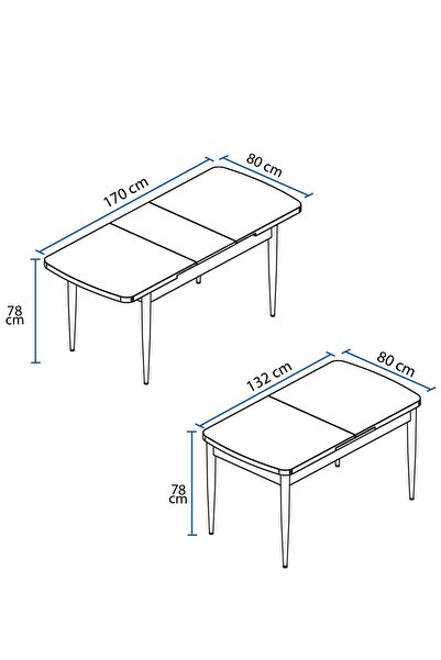 asaella mobilya Vien 80x132 Mdf Siyah Mermer Desen Masa Ahşap Ayaklı Açılabilir Üst Kalite Mutfak Masası