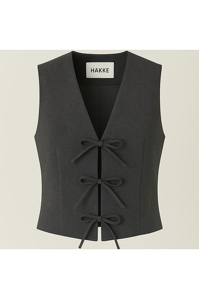 HAKKE Bow Tie Woven Vest