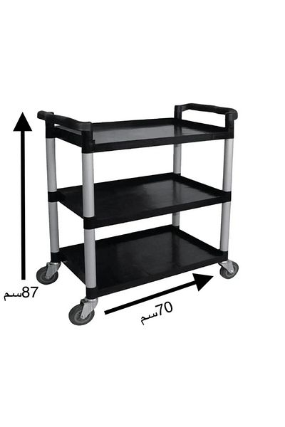 Cady One Mobile food storage and serving cart, 3 plastic shelves, 70 x 87 cm