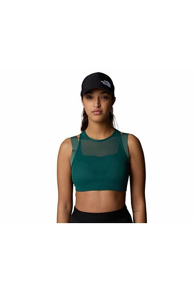 THE NORTH FACE Green Double-Layer Bra W Refina - Women's Sports Bra