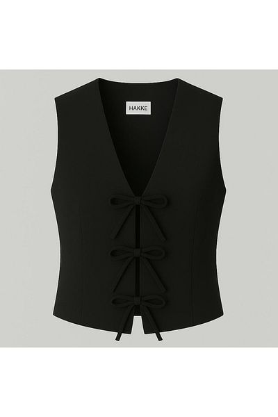 HAKKE Bow Tie Woven Vest