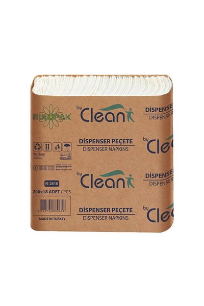 Rulopak By Clean Dispenser Napkin 200 Sheets 18 Pack