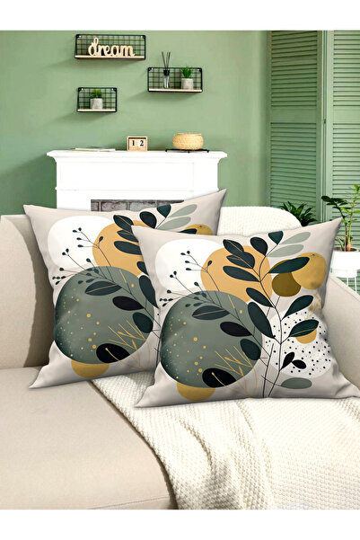 Ardizayn Листя (зелений) оксамитова тканина 2-х частинний чохол для подушки 4...