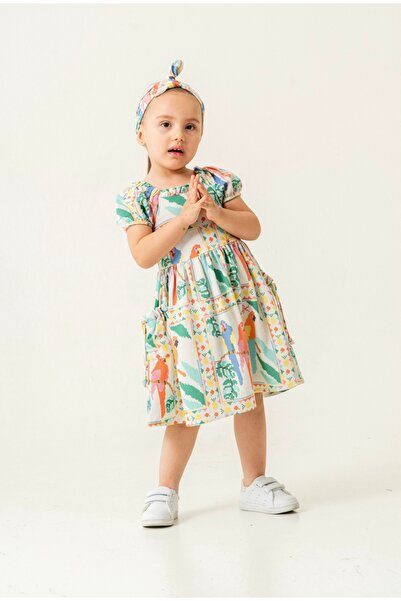 Alvadonna Неформална рокля за момичета с папагалски мотив