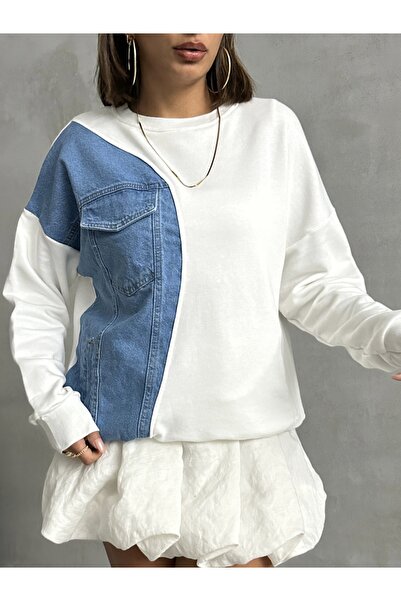 ADA MODA Cotton Blouse And Jeans With Pockets