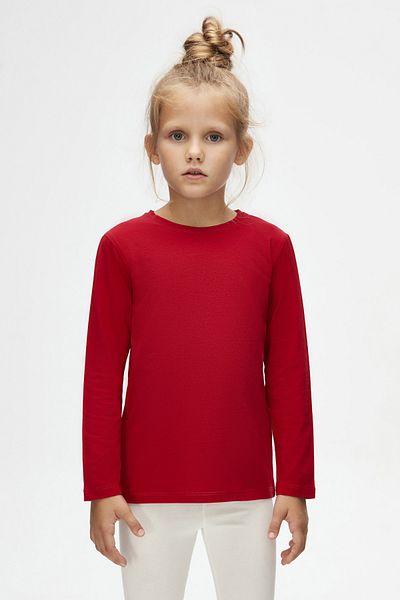 LOVETTI UniSex red Children'S T-Shirt - Crew NecK, Long Sleeve, SeaSonal
