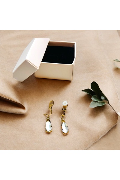 1PARÇAMAVİ حلق نسائي بمشبك من حجر الكريستال - حلق أذن بدون ثقب