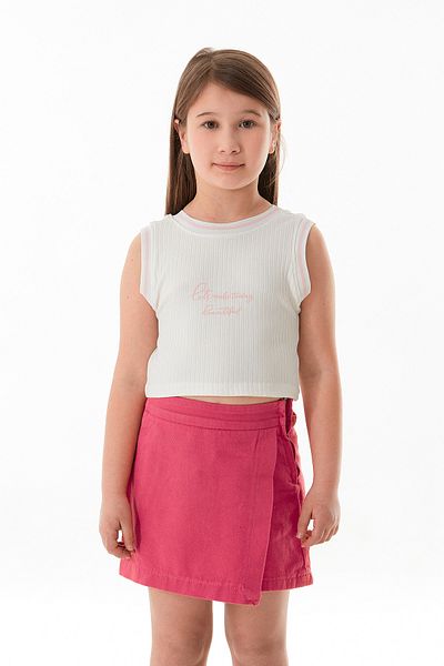 Fulla Moda Ribbed Text Printed Halter Neck Girl's Bodysuit