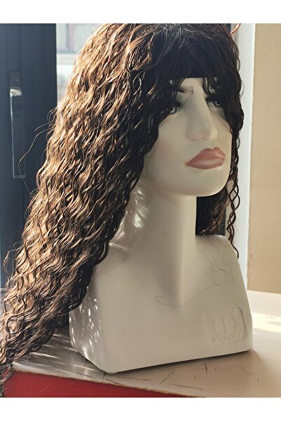 Melis saç dünyası koyu kahve afro peruk