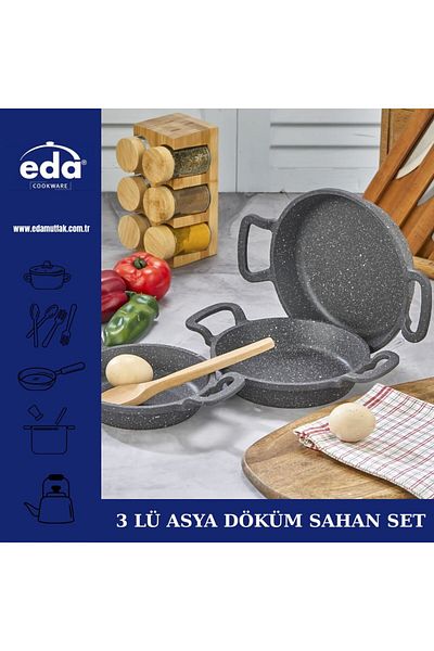 Eda طقم طاسات جرانيت مصبوب