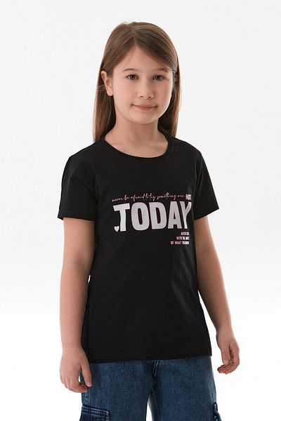 Fulla Moda 100% Cotton Today Printed Girl's T-Shirt