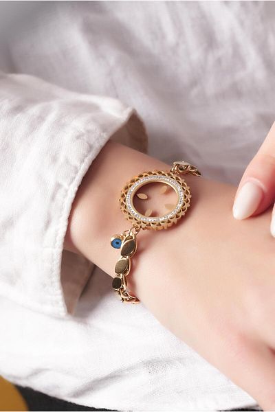 Çlk Accessories Steel Quarter Fitted Stone Barley Chain Bracelet 70788