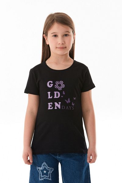 Fulla Moda 100% Cotton Golden Days Printed Girl's T-Shirt