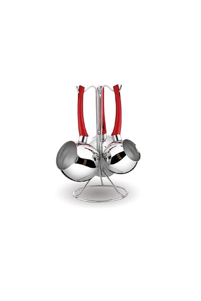 FMS Eco 3-Piece Steel Hanging Coffee Pot Set Red