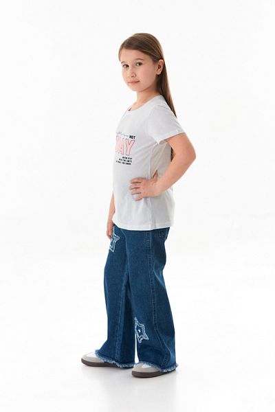 Fulla Moda 100% βαμβάκι σήμερα εμπριμέ για κορίτσια μπλουζάκι