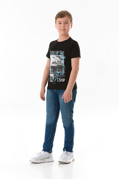 Fulla Moda 100% Cruise Ship Time Printed Boy's T-Shirt