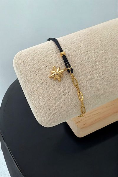 Çlk Accessories سوار حبل فولاذي سوار حبل نموذج نجمة الشمال الصلب 70830