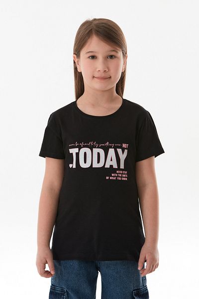 Fulla Moda 100% Cotton Today Printed Girl's T-Shirt
